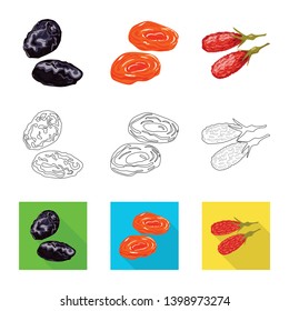 Vector illustration of food  and raw  logo. Collection of food  and nature   vector icon for stock.