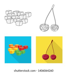 Vector illustration of food  and raw  logo. Collection of food  and nature   stock vector illustration.