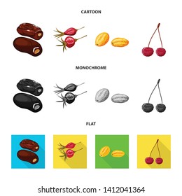 Vector illustration of food  and raw  logo. Collection of food  and nature   stock vector illustration.
