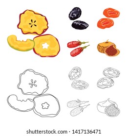 Vector illustration of food  and raw  logo. Set of food  and nature   vector icon for stock.