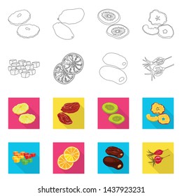 Vector illustration of food and raw logo. Collection of food and nature vector icon for stock.