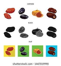 Vector illustration of food and raw logo. Set of food and nature stock symbol for web.
