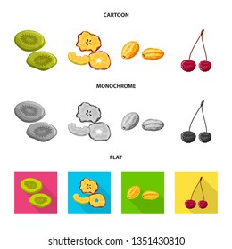 Vector illustration of food  and raw  sign. Collection of food  and nature   stock symbol for web.