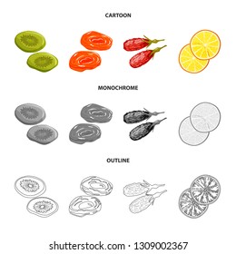 Vector illustration of food  and raw  symbol. Set of food  and nature   stock vector illustration.
