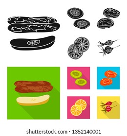 Vector illustration of food  and raw  symbol. Set of food  and nature   vector icon for stock.