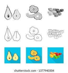 Vector illustration of food  and raw  symbol. Collection of food  and nature   vector icon for stock.