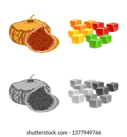 Vector illustration of food  and raw  symbol. Set of food  and nature   vector icon for stock.