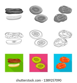 Vector illustration of food  and raw  symbol. Set of food  and nature   stock vector illustration.