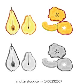 Vector illustration of food  and raw  symbol. Collection of food  and nature   stock vector illustration.