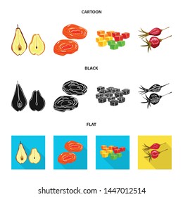 Vector illustration of food and raw symbol. Set of food and nature vector icon for stock.