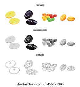 Vector illustration of food and raw symbol. Collection of food and nature stock symbol for web.
