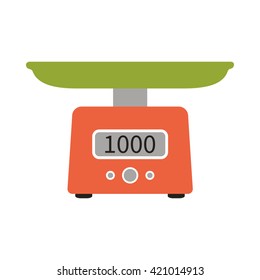 Vector illustration of food scale icon. Isolated on white background.
