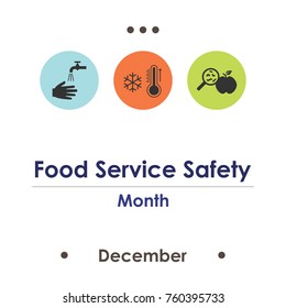 Vector Illustration For  Food Service Safety Month December