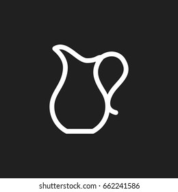 Vector Illustration Of Food Symbol On Pitcher Outline. Premium Quality Isolated Jug Element In Trendy Flat Style.