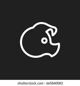 Vector Illustration Of Food Symbol On Pork Outline. Premium Quality Isolated Pig Element In Trendy Flat Style.