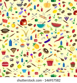 vector illustration of food template with colorful food icon