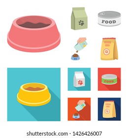 Vector illustration of food and tin symbol. Set of food and bottle stock symbol for web.