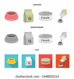 Vector illustration of food and tin symbol. Collection of food and bottle stock vector illustration.