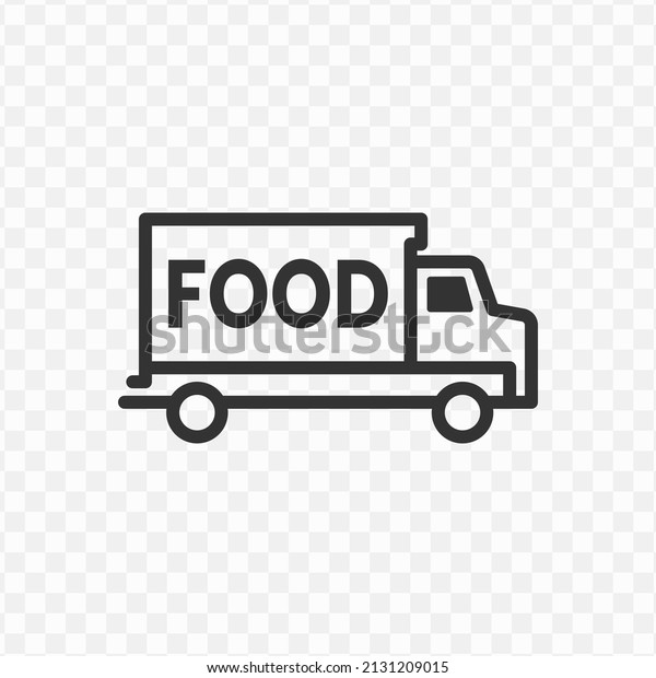 Vector illustration of food truck icon\
in dark color and transparent\
background(png).
