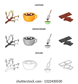 Vector illustration of food and yummy icon. Collection of food and brown   vector icon for stock.