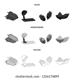 Vector illustration of food and yummy icon. Set of food and brown   stock vector illustration.
