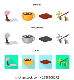 Vector illustration of food and yummy icon. Collection of food and brown   stock vector illustration.