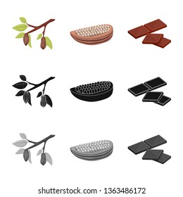 Vector illustration of food and yummy icon. Collection of food and brown   stock symbol for web.