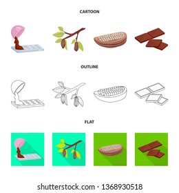 Vector illustration of food and yummy logo. Collection of food and brown   vector icon for stock.