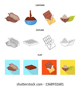 Vector illustration of food and yummy sign. Set of food and brown   vector icon for stock.