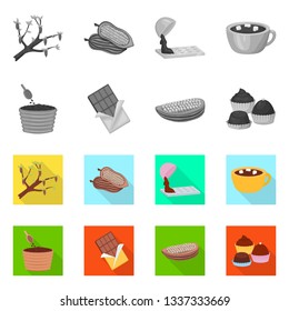 Vector illustration of food and yummy symbol. Collection of food and brown   stock symbol for web.