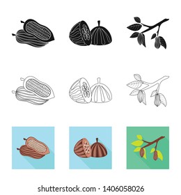 Vector illustration of food and yummy symbol. Set of food and brown   stock vector illustration.