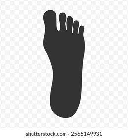 Vector illustration of foot icon in dark color and transparent background(PNG).