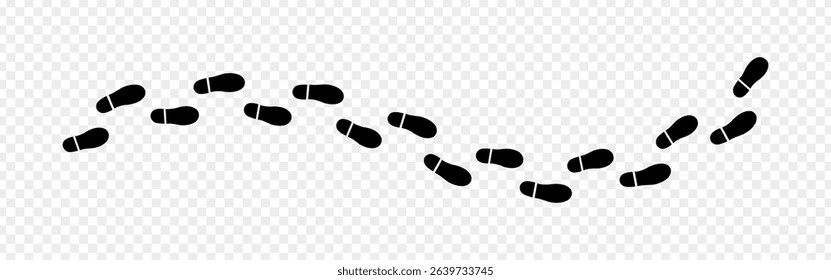 Vector illustration of foot print trail icon set isolated on transparent background