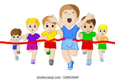 vector illustration of a foot race