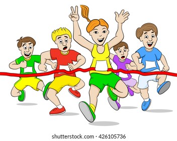 vector illustration of a foot race