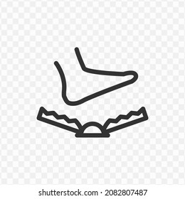 Vector illustration of foot trap icon in dark color and transparent background(png).