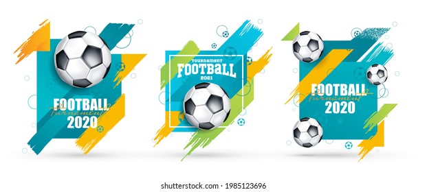 vector illustration. football 2020. ball graphic design on a blue background with spots. stylish background gradient