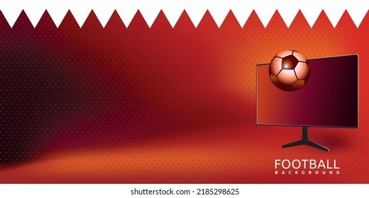 Vector illustration of a football background, the concept of watching together the Qatar 2022 world cup. For banners, flyers, posters, pamphlets, social media displays and others