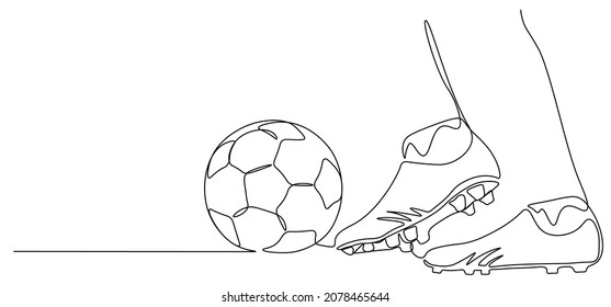 Vector illustration. Football. Ball. A celebration of football. Drawing one line.