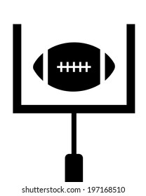 A vector illustration of a football being kicked through the uprights
