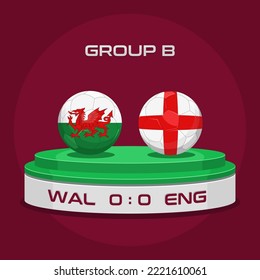 Vector Illustration of Football Championship Match (Wales vs England)