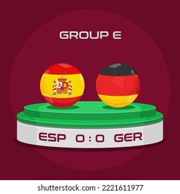 Vector Illustration of Football Championship Match Spain vs Germany