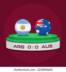 Vector Illustration of Football Championship Match Argentina vs Australia