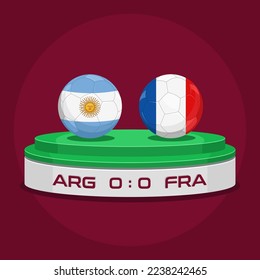 Vector Illustration of Football Championship Match Argentina vs  France