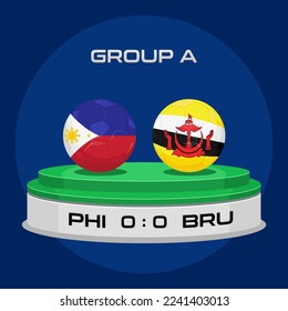 Vector Illustration of Football Championship Match Philippines vs Brunei