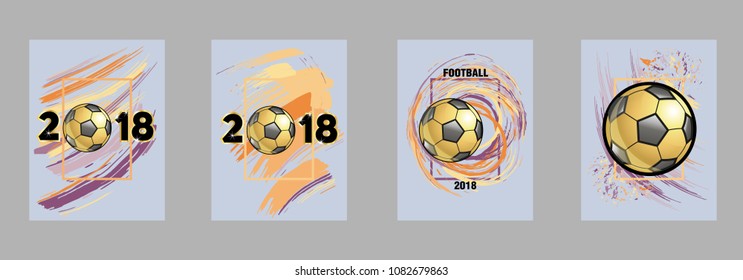Vector illustration football cup 2018. design of stylish background soccer championship. vector ball. element design cards, invitations, gift , flyers, brochures. pattern dynamic lines