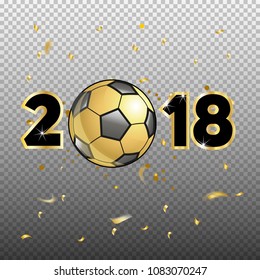 Vector illustration football cup 2018. design of stylish background soccer championship. vector ball. element design cards, invitations, gift , flyers, brochures. pattern dynamic lines