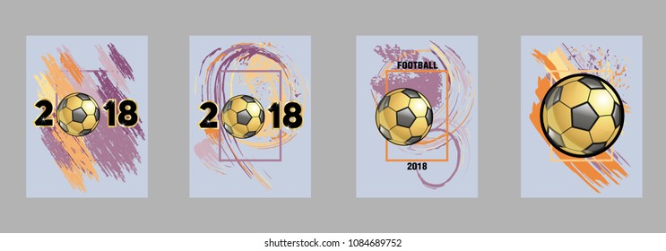 Vector illustration football cup 2018. design of stylish background soccer championship. vector ball. element design cards, invitations, gift , flyers, brochures. pattern dynamic lines