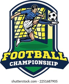 Vector illustration of football design badge