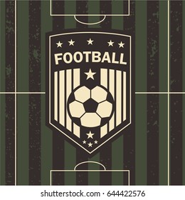 vector illustration of football emblem football field and beautiful icons and logos with the ball to use in the plot